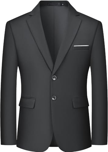 QUELDRA Men's Blazer Slim Fit 2 Buttons Smart Casual Business Suit Jacket