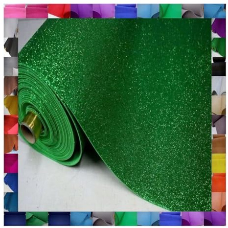 Fabrics-City grün-glitzer oeko-Tex Moosgummi Bastelmaterial Kindergarten Schaumstoff Bastelstoff Kinderzimmer Dekoration Kreativbedarf Hobbybedarf langlebig farbenfroh vielseitig Stoff, 4236