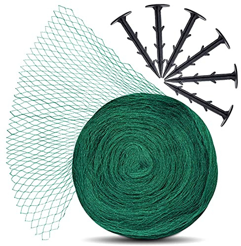 lampox Vogelschutz-Netz, Obstbaumnetz, Gartennetz, Teichnetz, Pool Netz, Vogelabwehr-Netz, Laubnetz, robust 12x12mm (10x2 m, inkl. 8 Haken)