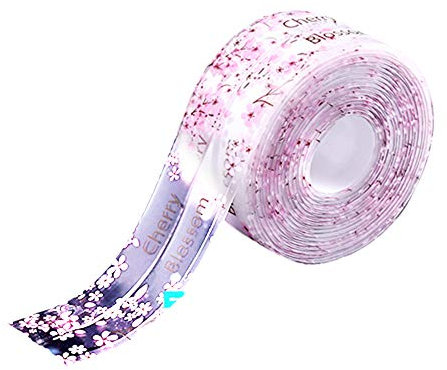 Nastro Sigillante Bagno Nastro Adesivo Sigillante Impermeabile per Lavandino del Bagno Striscia Sigillante in PVC a Prova di Muffa per Cucina Bagno Lavello (Fiori di ciliegio)