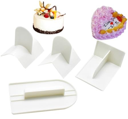 LIFKOME 4pièces Lot de Racloirs à Gâteau Fondant Plastique Lisseur De Surface Coins t u Et v pour Décoration Outil Pâtisserie pour Fondant Et Sucre