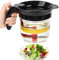 Séparateur de graisse avec libération au sol, carafe à graisse efficace de 1000 ml, carafe à huile transparente, double système de filtration, séparateur de graisse à sauce facile à nettoyer