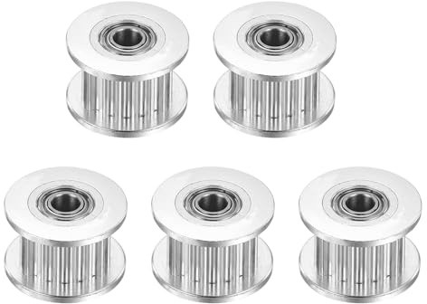 QUARKZMAN 2GT Riemenscheibe 20 Zähne 4mm Bohrung Aluminium-Zahnriemenscheibe für 6mm Breite 20T Zahnriemen für 3D-Drucker, CNC, Umlenkrolle Pulley-5 Stück Silber