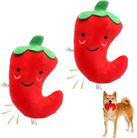 Giochi per Cani,Peluche per Cani,Giochi per Cani indistruttibile,Giochi cane Giocattoli per Cani Che Emettono Suoni Sonori Cute peperoncino Pet Sound Toys (Piccolo)