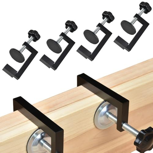 Clamps for Woodwork, 4 Pcs G Clamp Adjustable Desk Clamp Universal Woodwork Clamps Metal Claw Table Clamp with Stable Jaw Opening for Woodworking DIY Projects