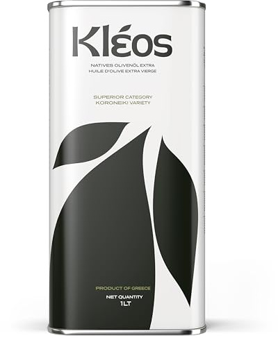Kleos Huile d’Olive Extra Vierge 1L – Riche en Polyphénols – Pressée à Froid – Récolte 2025/26 – Origine Grèce – Qualité Premium – DDM 31/07/2027
