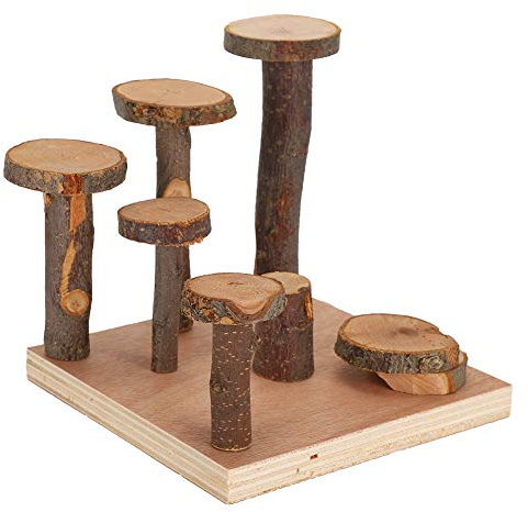 Yctze Jouet d'échelle en Bois – Échelle de Jouet d'exercice Escaliers en Bois de Pommier Étape de Meulage des Dents Fournitures pour Animaux de Compagnie – de Fitness pour Petits Animaux – (#11)