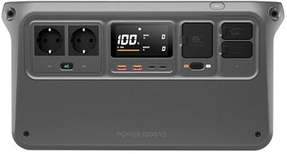 DJI Power 1000 V2 generatore di corrente portatile, power station per casa, camper off-grid batteria LFP da 1024 Wh, uscita stabile da 2600 W, ricarica 0-80% in 37 min, centrale elettrica portatile.