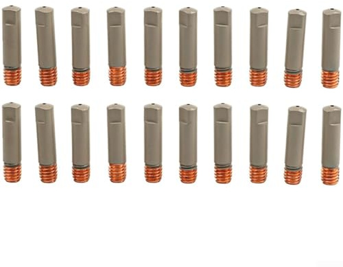 Lot de 20 embouts de contact pour soudeur Mig 1,0 mm avec revêtement anti-adhésif pour une durabilité prolongée, compatible avec filetage M6 pour torches Mig, y compris et