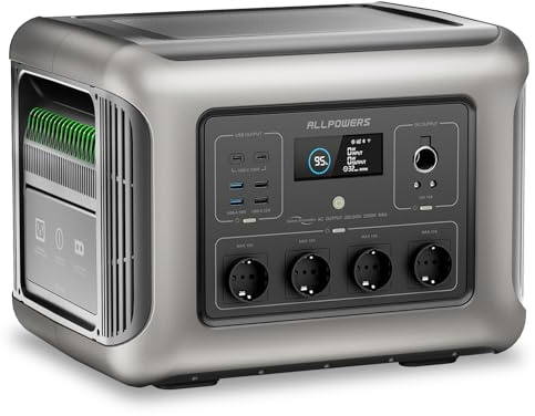 ALLPOWERS R2500 V2 Estación de Energía Portátil 2500W 1920Wh Batería LFP | 4 Salidas AC 2500W Carga 0-100% en 1H, Generador Solar Para Camping Hogar Emergencias y Autocaravanas