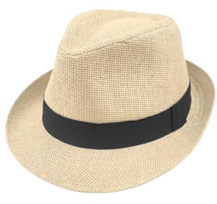 Sombrero Paja de Papel Hombre Mujer Gorra Panamá Verano Playa de ala Corta Moda Unisex 57/58CM