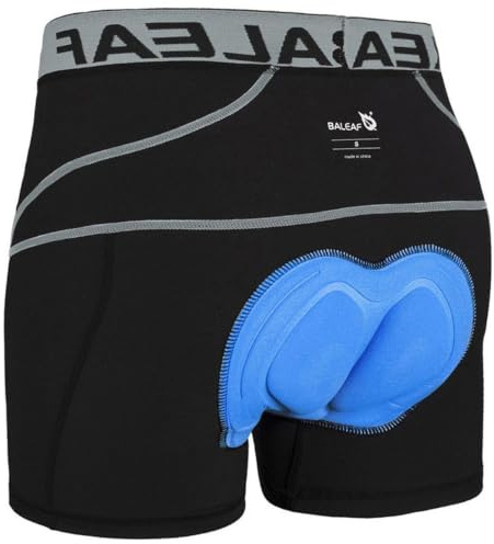 BALEAF Pantalones Cortos de Bicicleta Acolchados 3D para Hombres Acolchados de Ropa Interior de Ciclismo Acolchados de Ropa de Ciclismo de montaña Acolchados de Ciclismo de rotación Gris XXL