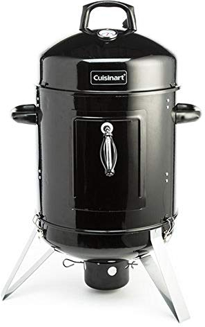 Cuisinart 40,6 cm vertikaler Holzkohle-Smoker, integriertes Thermometer, Wasserschale und Zwei Belüftungsöffnungen, perfekt für geräuchertes Bruststück, verchromte Roste Smoker Grill für BBQ, Camping