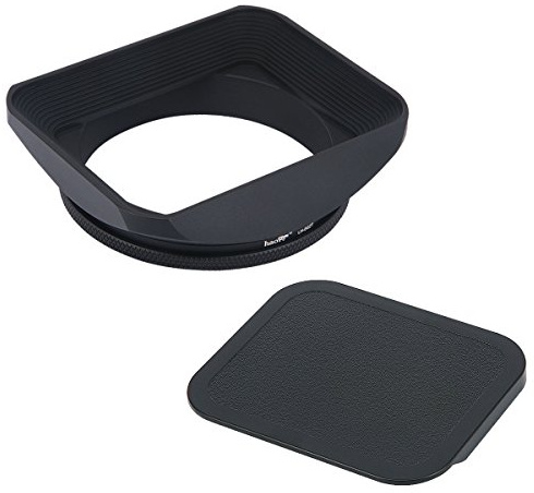 Haoge 62mm Square Metal Screw-in Mount Lens Hood Shade with Cap for 62mm Canon Nikon Sony Leica Leitz Carl Zeiss Voigtlander Nikkor Panasonic Fujifilm Olympus Lens and Other 62mm Filter Thread Lens