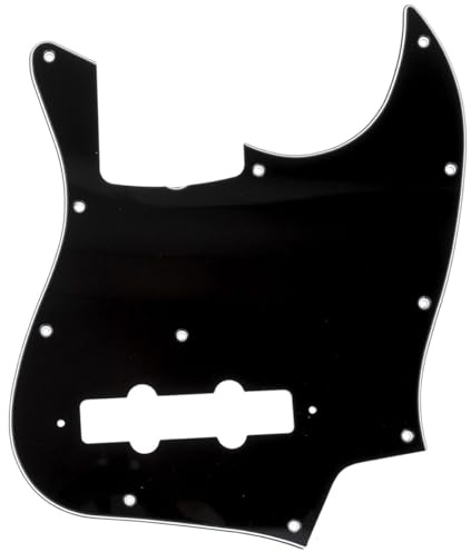 Musiclily Pro 11 Löcher J Bass Schlagbrett Pickguard MIJ 3 lagig Schwarz | für Fender Japan 4-Saiter Jazz Bass