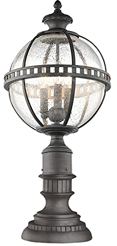 Licht-Erlebnisse Antike Wegeleuchte rund H:69,6cm Vintage viktorianisch BONHAM Außenlampe Laterne Weg Garten Terrasse