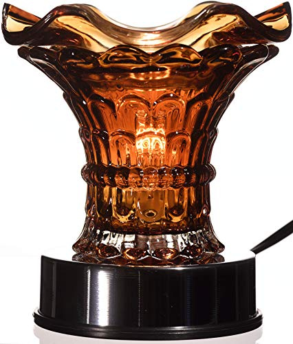 TVaromatics Brown Flared Glass Lite-Touch Electric Aroma Lamp Oil and Wax Tart Warmer