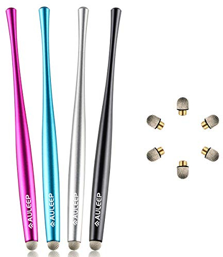 AULEEP Eingabestift Stylus Touchstift for Touch Screen 4 Pack with 6 Nanofiber Tips Stylus für Handy, Tablets, iPads, Kindles