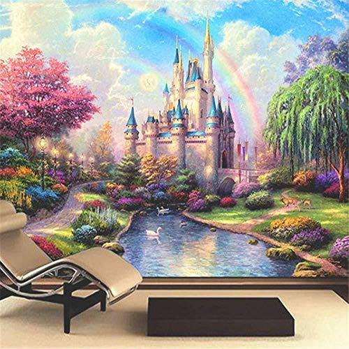 3d wandbild bettwäsche zimmer tv sofa wand szenografie fantasie schloss eingang für kinderzimmer kinder wanddekoration Tapete 3d wandbild tapeten vintage Moderne Hintergrundbild-400cm×280cm