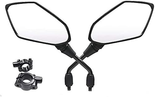 Universal Motorrad Spiegel, Auzkong 10mm Rückspiegel ABS Motorradspiegel Kompatibel mit Die Meisten Motorräder Streetbikes Cruiser Scooter Dirtbikes ATV UTV Harley 360°Drehbarer 1 Paar