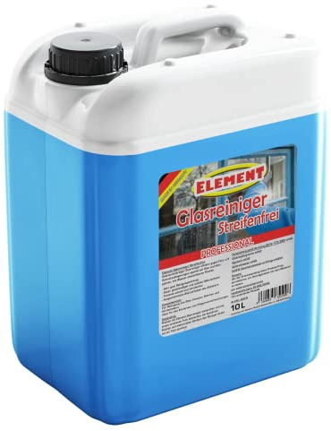 Element Glasreiniger 10 Liter anwendungsfertiger Glasreiniger für verglaste Flächen, Spiegel und Kacheln,Scheibenreiniger Fensterreiniger Fensterputz