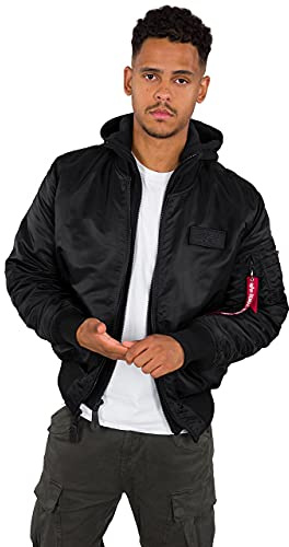 Alpha Industries MA-1 ZH Bomberjacka med ryggtryck för män Black/Reflective