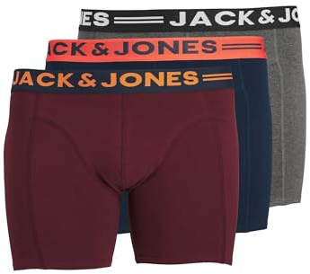 Jack & Jones Jaclichfield Trunks Noos 3 Pack Pls Boxers, Hombre, Azul Oscuro - Naranja - Rojo - Gris - Negro - Blanco, 7XL