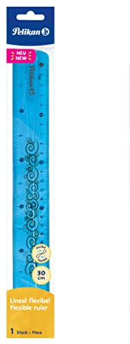 Pelikan 700900 flexibles Kunsttoff-Lineal, 30cm, farbig sortiert, keine Farbauswahl möglich, 1 Stück