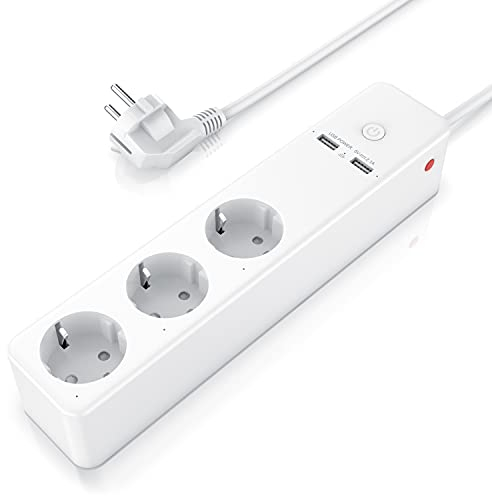 CSL - USB Steckdosenleiste WiFi mit App Steuerung - WLAN Funksteckdose - Mehrfachsteckdosenleiste - kompatibel mit Android Apple iOS - Sprachsteuerung Amazon Alexa Google Home