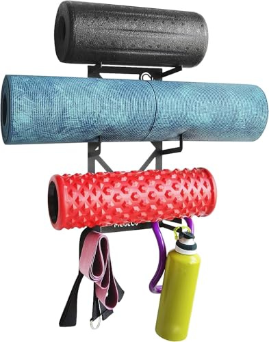 Väggfäste för komplett yoga- och pilateutrustning, 100 % kolstål