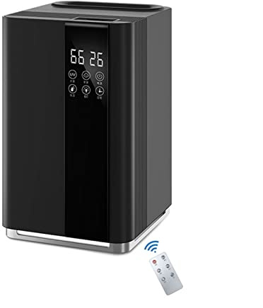 Humidificadores de Aire Humidificadores for la habitación grande del dormitorio, 5L Fresco y cálido Top Top Humidificador de tiempo con 3 velocidades Humidistat, apagado automático, negro Silencioso H