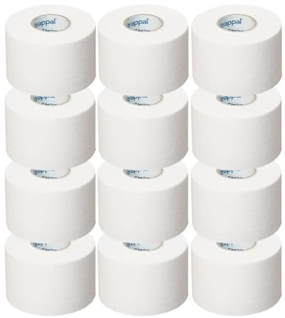 Strappal nastro taping sportivo anelastico professionale tape zigrinato all’ossido di zinco per bendaggi funzionali, stabilizzazione articolare, fisioterapia e sport | latex free | 4 cm x10 m 12 pz