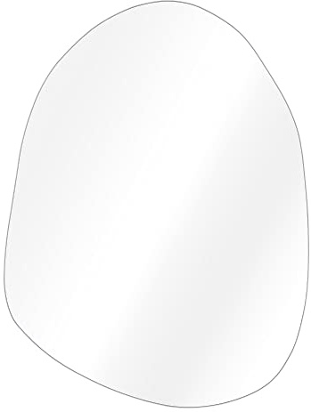 Navaris Specchio da Parete Decorativo - Specchio Bagno da Muro 75 x 55 cm - Specchietto Pensile Design Moderno Ondulato - Vetro Spesso 3 mm - Senza Cornice