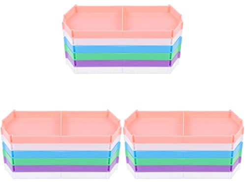 EXCEART Teller 18 Gepunktete Strass-Mal-Organizer-Tabletts: Platten Slot Craft Retangle Art DIY Crafts -Diamant-/Behälter-Tabletts Bohrer Stapelbare Mischzeichnungs-Spleißplatte Ablagefach