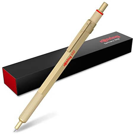 rOtring 600 Kugelschreiber | mittlere Spitze | Schwarze Tinte | Gold Schaft | nachfüllbar