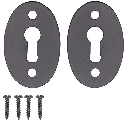 EAI Lot de 2 cache-rosaces ovales en fer vieilli noir 51 x 34 mm