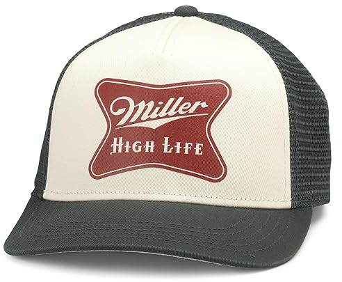 AMERICAN NEEDLE Miller High Life Beer Sinclair Adjustable Snapback Baseball Hat, Dark Green (EM003A-MHL-DGWH)