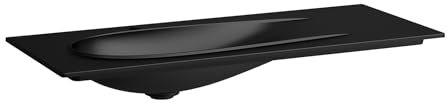 LAUFEN Il Bagno Alessi Aufsatzwaschtisch, 1 Hahnloch, ohne Überlauf, mit Ablaufventil, 120x50cm, H8179797161111, Farbe: Schwarz Matt