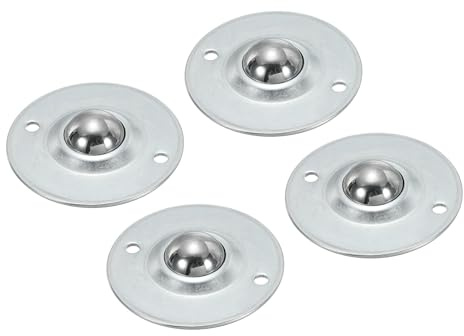PATIKIL Roller Ball Transfer Bearing 1, 4 Pack Load 55lbs Disc Flange Mounted Carbon Steel Rotation Caster Unit for Conveyor Roller Stand Transmission