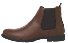 JACK & JONES Herren JFWFENCHURCH PU Chelsea Boot Chelseaboots, Cognac, 45 EU