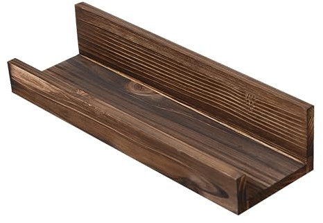 32CM Wandregal Eiche Massivholz, Schweberegal, Modernes Design, Eiche Massiv Bilderleiste Holz Wandregal für Wohnzimmer Schlafzimmer Flur Badezimmer Büro für Fotos, Poster & Deko-Objekte (1)