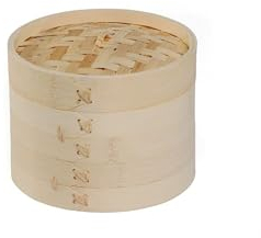 AAMEN 2 Tier Kitchen Bamboo Steamer, Kitchen Accessories, Best for Dim Sum, Vegetables, Meat & Fish, Bamboo Steamer Basket for Asian Cooking pots, Handmade Food Steamer