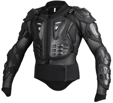 Yglophic Motorrad-Personenschutzweste Für Erwachsene, Offroad-Motorradpanzerung, Fahrrad-Offroad-Panzerung, Outdoor-Schutzkleidung, CE-Zertifizierte Schutzjacke Black,XL
