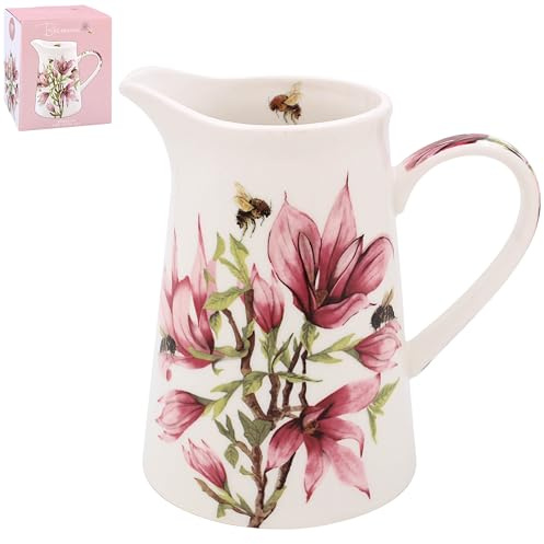 Lesser & Pavey Sarah Boddy Bee Tanical Magnolia Kitchen Use Jug | Ceramic Finish, Floral Design, Versatile Serving, Decorative Accent, Practical Everyday Function