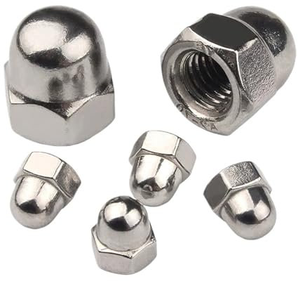 2/10 STK M8 M10 M12 M14 M16 Hutmutter mit Feingewinde 304 Edelstahl Dekorative Hutmuttern Abdeckungen Sechskant-Hutmuttern(M12X1.25 3PCS)