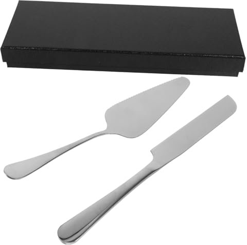 Amosfun Palas para Tartas Cuchillo para Pasteles De Acero Inoxidable Herramientas para Cortar Tartas De Boda Cocina