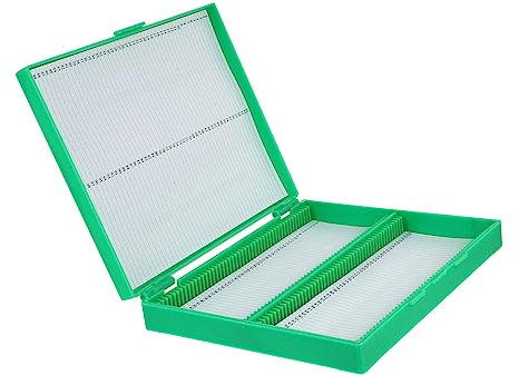 OUNONA Microskop-objektträger Aufbewahrungsbox Kunststoff Steckplätze Mit Blattschutz Stapelbarer Objektträgerhalter Grün Für Sicheres Lagern Und Sortieren Von Glaspräparaten