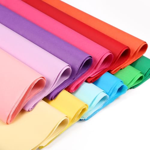 Kesote 60 presentpapper 70 x 50 cm sidenpapper förpackningsmaterial 12 färger transparent papper pysselpapper förpackningspapper pysselpapper bröllop gåva dekoration jul origami papper