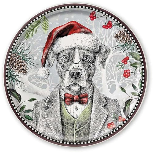 Egan Piatto natalizio panettone con raffifurato un cane. Diamentro di 31cm. La referenza è: 120167
