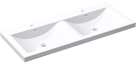 Mai & Mai Lavabo Incasso Doppio 120x48x12cm, Lavabo Sottopiano Lavandino Bagno Colossum03 da Marmo Fuso